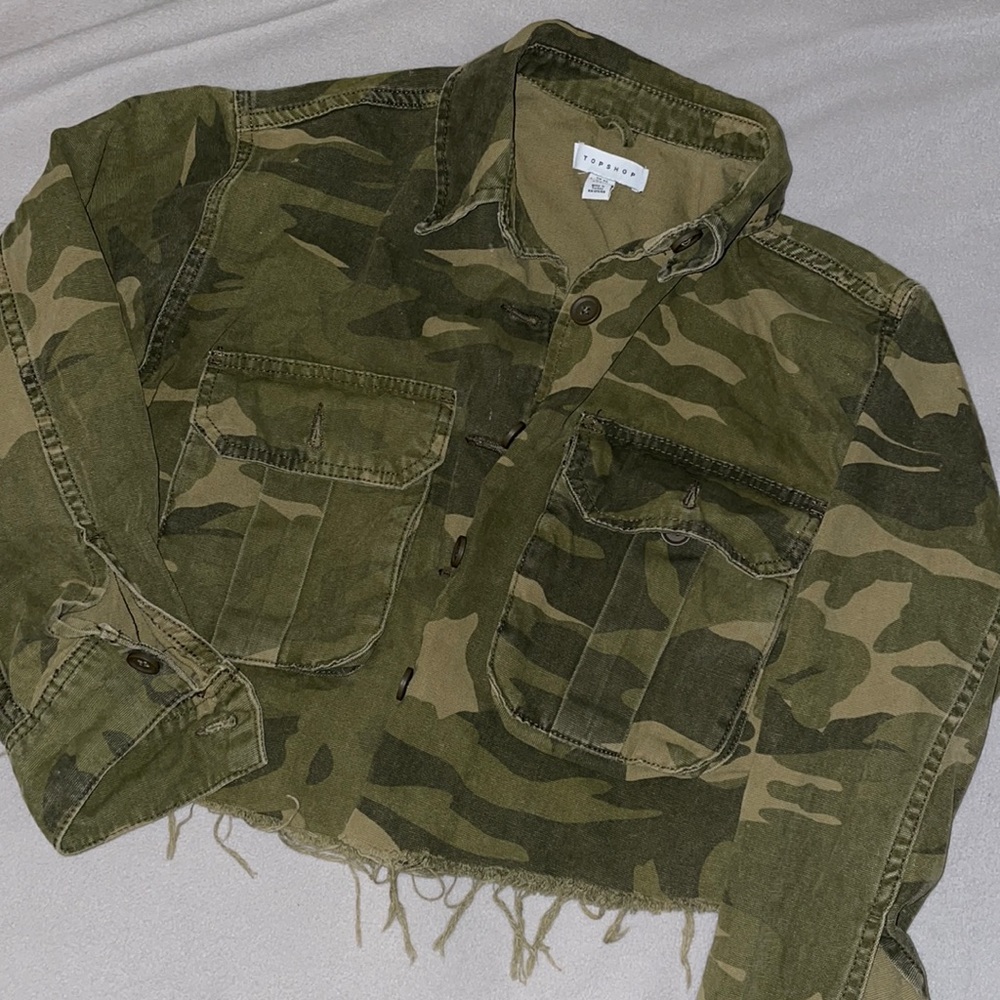 Barley Worn Camo Topshop Cropped Jacket